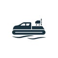 Hovercraft icon. Monochrome simple sign from transportation collection. Hovercraft icon for logo, templates, web design