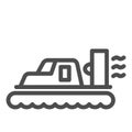 Hovercraft line icon, sea transport symbol, marine transportation vector sign on white background, Hovercraft boat icon