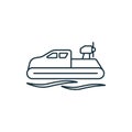 Hovercraft outline icon. Monochrome simple sign from transportation collection. Hovercraft icon for logo, templates, web