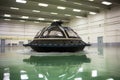 hovercraft prototype being tested in a controlled environment