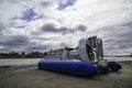 Hovercraft on the river bank Royalty Free Stock Photo