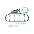 hovercraft transportation line icon, outline symbol, vector illustration, concept sign