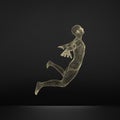 Hovering in Air. Man Floating in the Air. 3D Model of Man. Royalty Free Stock Photo