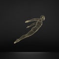 Hovering in Air. Man Floating in the Air. 3D Model of Man. Human Body. Design Element. Royalty Free Stock Photo