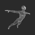 Hovering in Air. Man Floating in the Air. 3D Model of Man. Human Body. Design Element. Royalty Free Stock Photo