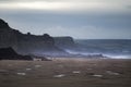 Hovering sea mist at Sandymouth Bay at dusk Royalty Free Stock Photo