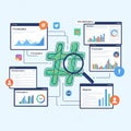 Hovers over the hashtag symbolizing analysis or trend exploratio Royalty Free Stock Photo