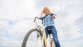 How cycling changes your life and make you happy. Reasons to ride bicycle. Mental health benefits. Pedaling towards Royalty Free Stock Photo