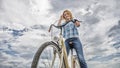 How cycling changes your life and make you happy. Reasons to ride bicycle. Mental health benefits. Pedaling towards Royalty Free Stock Photo