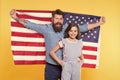 How do americans celebrate independence day. Patriotic family cheerful and friendly. Independence day holiday Royalty Free Stock Photo
