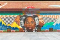 `How Do I See Myself` mural by CAW Kids at Adam Clayton Powell Jr. State Office Building Plaza Royalty Free Stock Photo