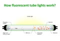 How fluorescent tube lights work Royalty Free Stock Photo