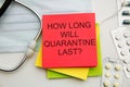 How long will quarantine last - Means to stop the spread of the disease, self-quarantine. Royalty Free Stock Photo
