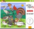 How many birds educational cartoon game for children Royalty Free Stock Photo