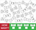 How many bow ties. Color bow ties. Educational game for children Royalty Free Stock Photo