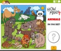 How many cartoon animals educational task for children
