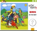 How many cartoon birds educational game for children Royalty Free Stock Photo