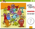 How many cartoon monsters educational game for kids Royalty Free Stock Photo