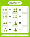 How many counting game with bamboo shoot. worksheet for preschool kids, kids activity sheet, printable worksheet