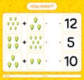 How many counting game with corn. worksheet for preschool kids, kids activity sheet, printable worksheet