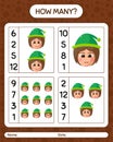 How many counting game with girls. worksheet for preschool kids, kids activity sheet