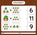How many counting game with girls. worksheet for preschool kids, kids activity sheet