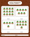 How many counting game with girls. worksheet for preschool kids, kids activity sheet