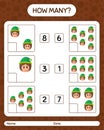 How many counting game with girls. worksheet for preschool kids, kids activity sheet