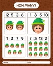 How many counting game with girls. worksheet for preschool kids, kids activity sheet