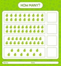 How many counting game with guava worksheet for preschool kids Royalty Free Stock Photo