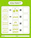 How many counting game quenepa. worksheet for preschool kids