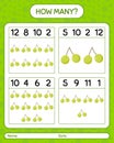 How many counting game with quenepa. worksheet for preschool kids