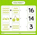 How many counting game with quenepa. worksheet for preschool kids