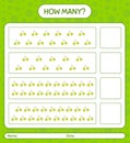 How many counting game with quenepa worksheet for preschool kids