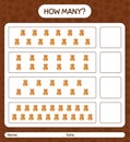 How many counting game with teddy bear. worksheet for preschool kids, kids activity sheet