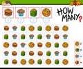 How many food objects cartoon game Royalty Free Stock Photo