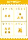 How Many Giraffe face. Worksheet for kids