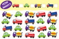 How many objects of transport. Educational game for children. Royalty Free Stock Photo