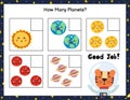 How many planet do you see. Count and write the number educational maze game for kids