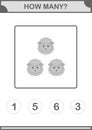 How Many Sheep face. Worksheet for kids