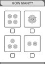 How Many Sheep face. Worksheet for kids