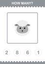 How Many Sheep face. Worksheet for kids