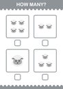 How Many Sheep face. Worksheet for kids