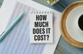 How Much Does it Cost write on sticky note isolated