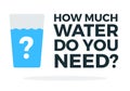 How much water a person needs vector flat material design isolated object on white background.