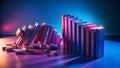 How a Stack of Books Represents Stopping a Domino Effect A Visual Metaphor for Effective Crisis Management Planning Royalty Free Stock Photo