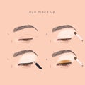 Eye make up tutorial. How to apply eyeshadow