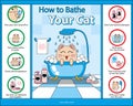 How to Bathe Your Cat vector graphic guide Royalty Free Stock Photo