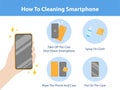 How to cleaning smartphone by spraying alcohol spray kill virus for prevent corona virus