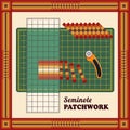 Patchwork, Traditional DIY Seminole Strip Piece Design and Pattern Frame, Cutting Mat, Quilters Ruler, Rotary Blade Cutter